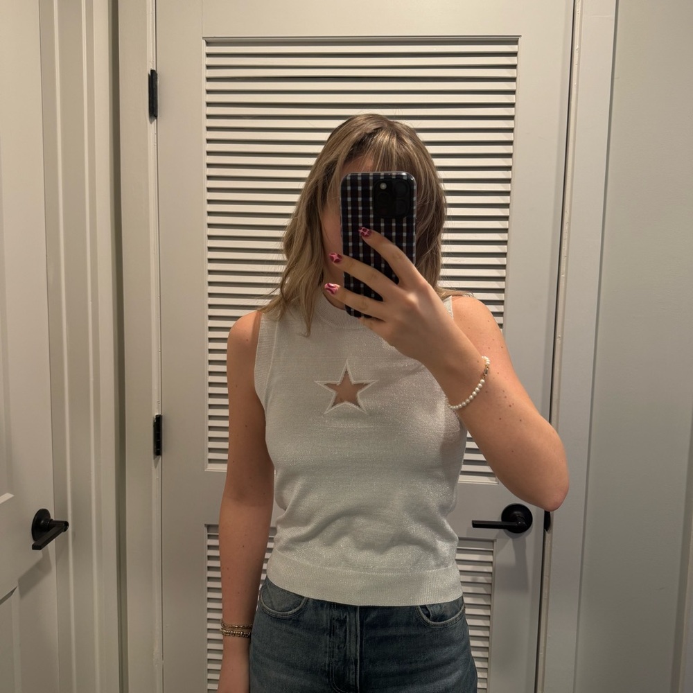 FREEPEOPLE Silver Star Cutout Sleeveless Tank